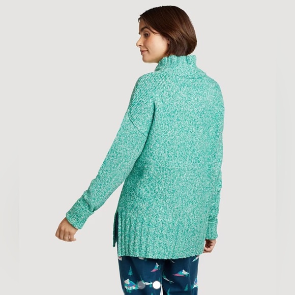 Eddie Bauer Funnel Neck Sweater Cozy Rest & Repeat Women’s Medium Pink Stripe - Picture 3 of 9